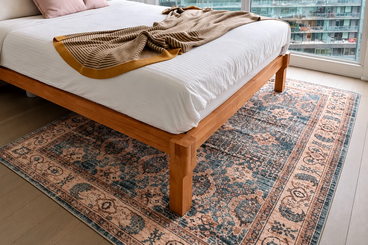 Washable Area Rug 5x7 – Persian Vintage Style – FlexiSpot + Pad