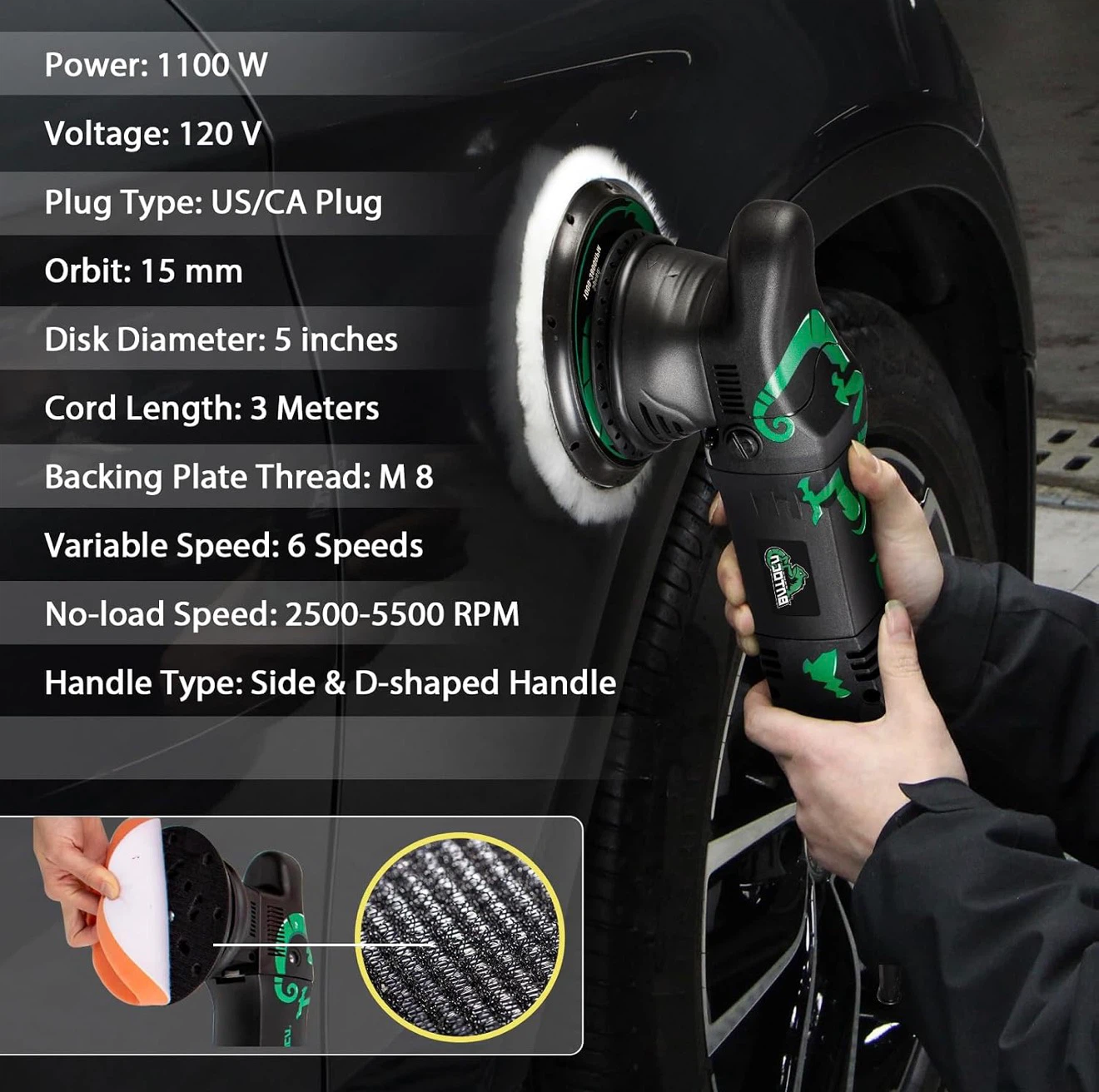 BATOCA 2026 Pro Dual Action Car Polisher 1100W - photo 4