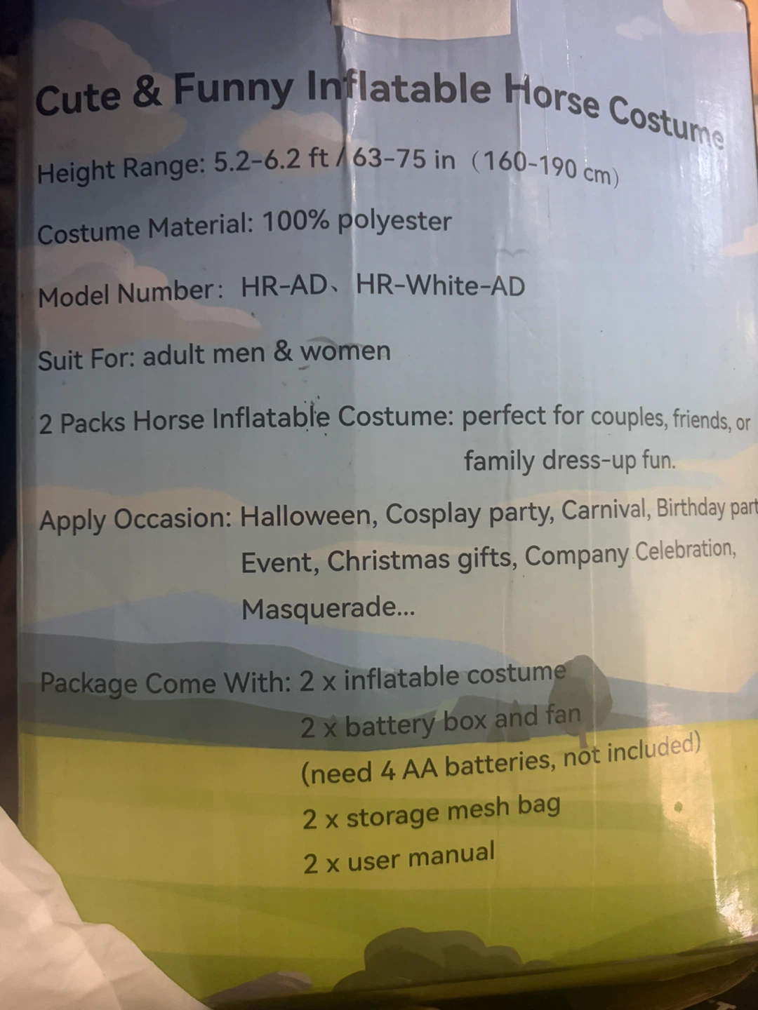 2 Pack Inflatable Horse Halloween Costumes Adult - photo 4