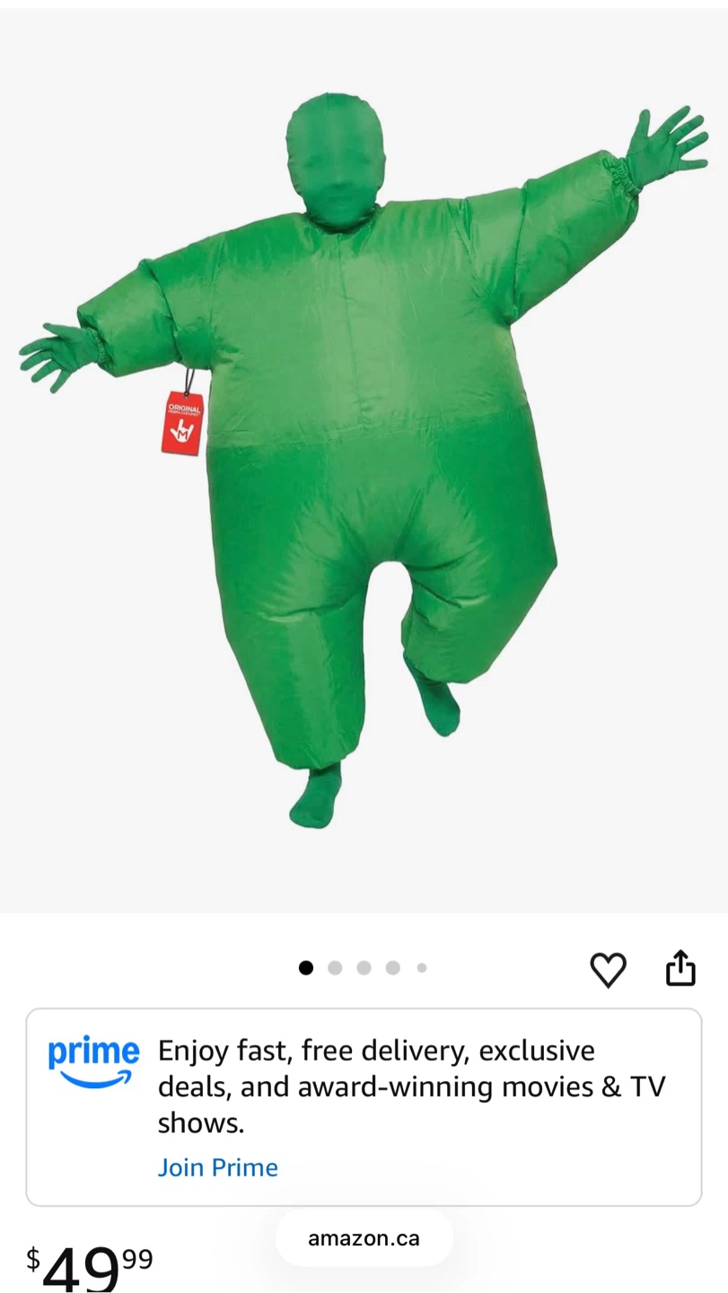 Original Morphsuit Inflatable Green Costume