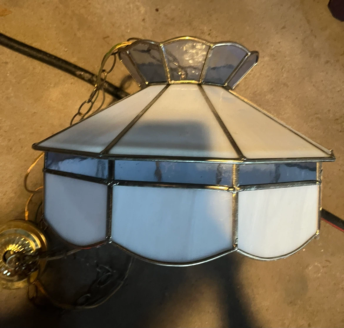Vintage blue Tiffany Glass chandelier