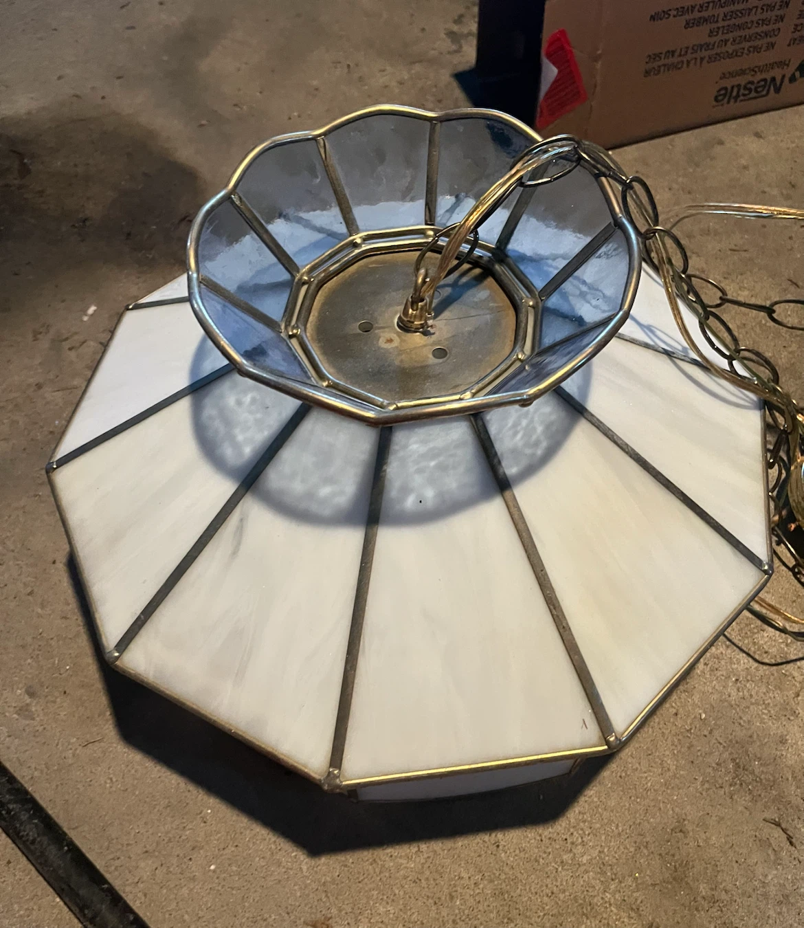 Vintage blue Tiffany Glass chandelier - photo 2
