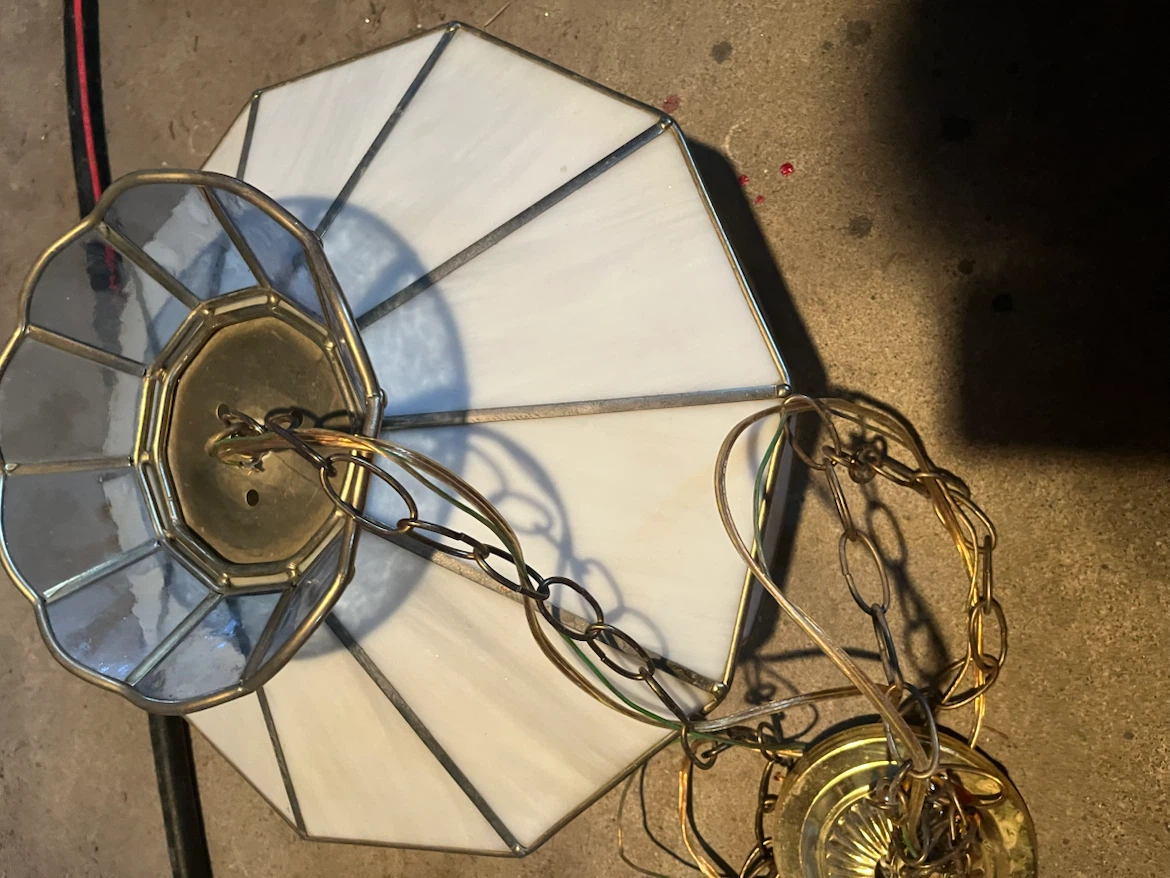 Vintage blue Tiffany Glass chandelier - photo 3