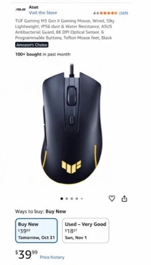 Asus TUF Gaming M3 Gen II Gaming Mouse - photo 2