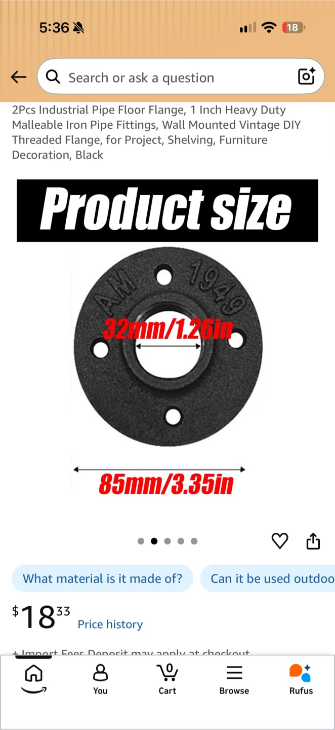2 Industrial Pipe Floor Flanges