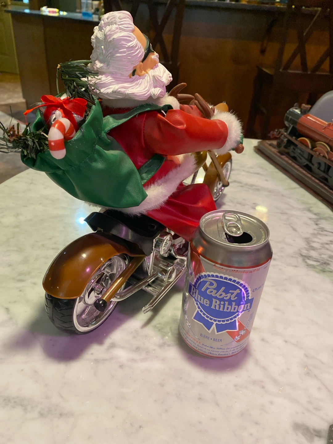 Animated Biker Santa on Reindeer Motorcycle - photo 5