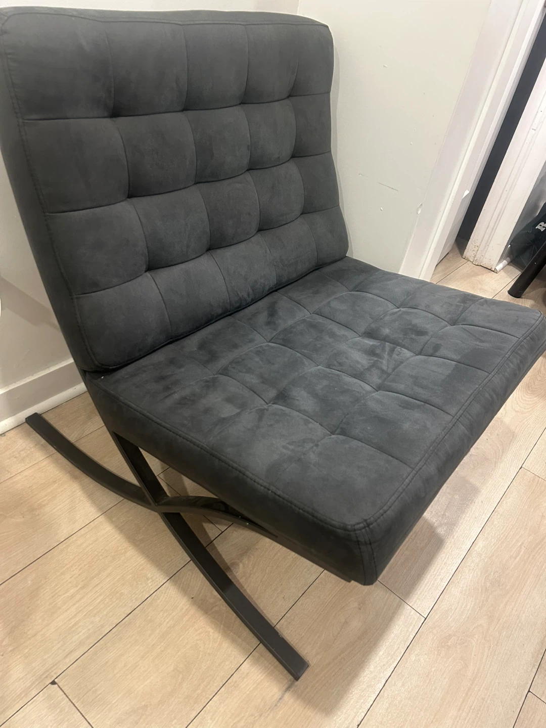 Modern Grey Tufted Accent Chair