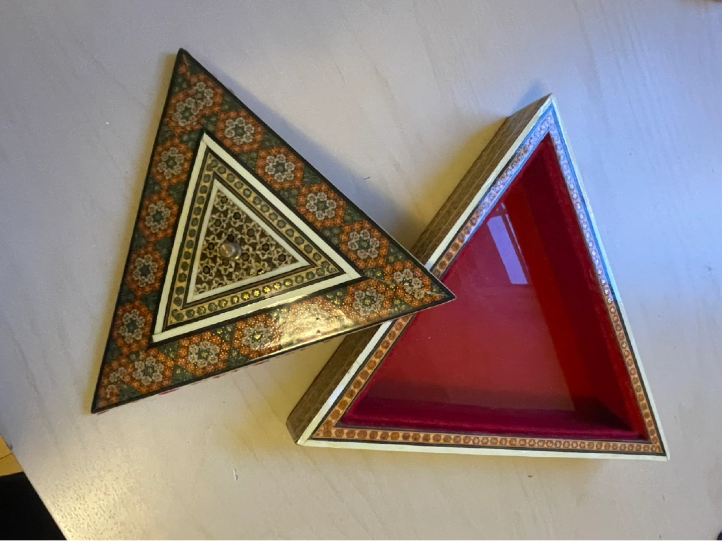 Vintage Khatam-kari jewelry box