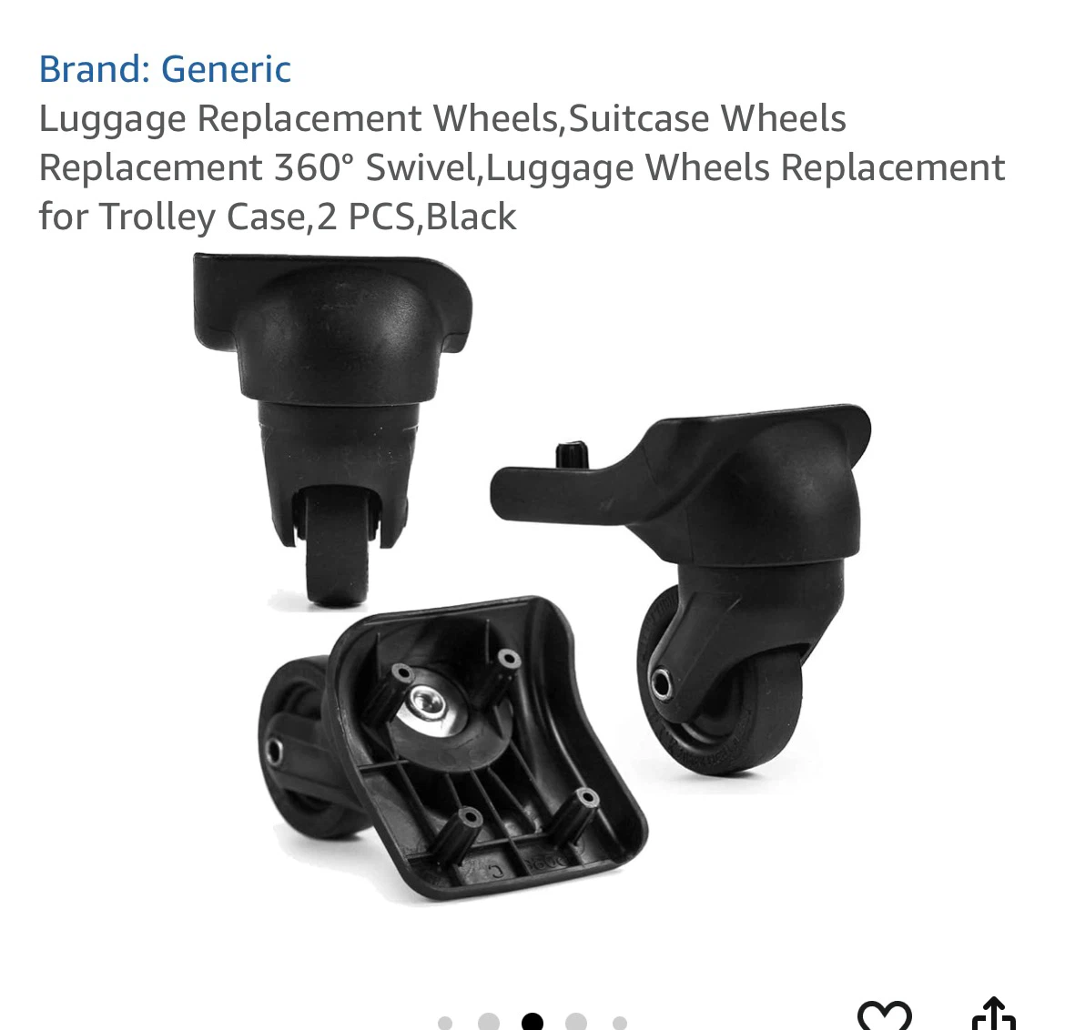 6Pack Luggage Replacement Wheels 360 Swivel - photo 2