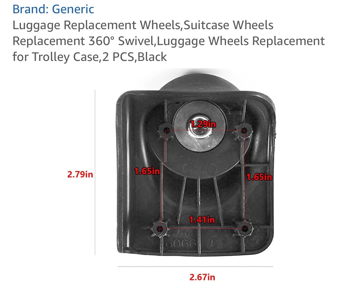 6Pack Luggage Replacement Wheels 360 Swivel - photo 4