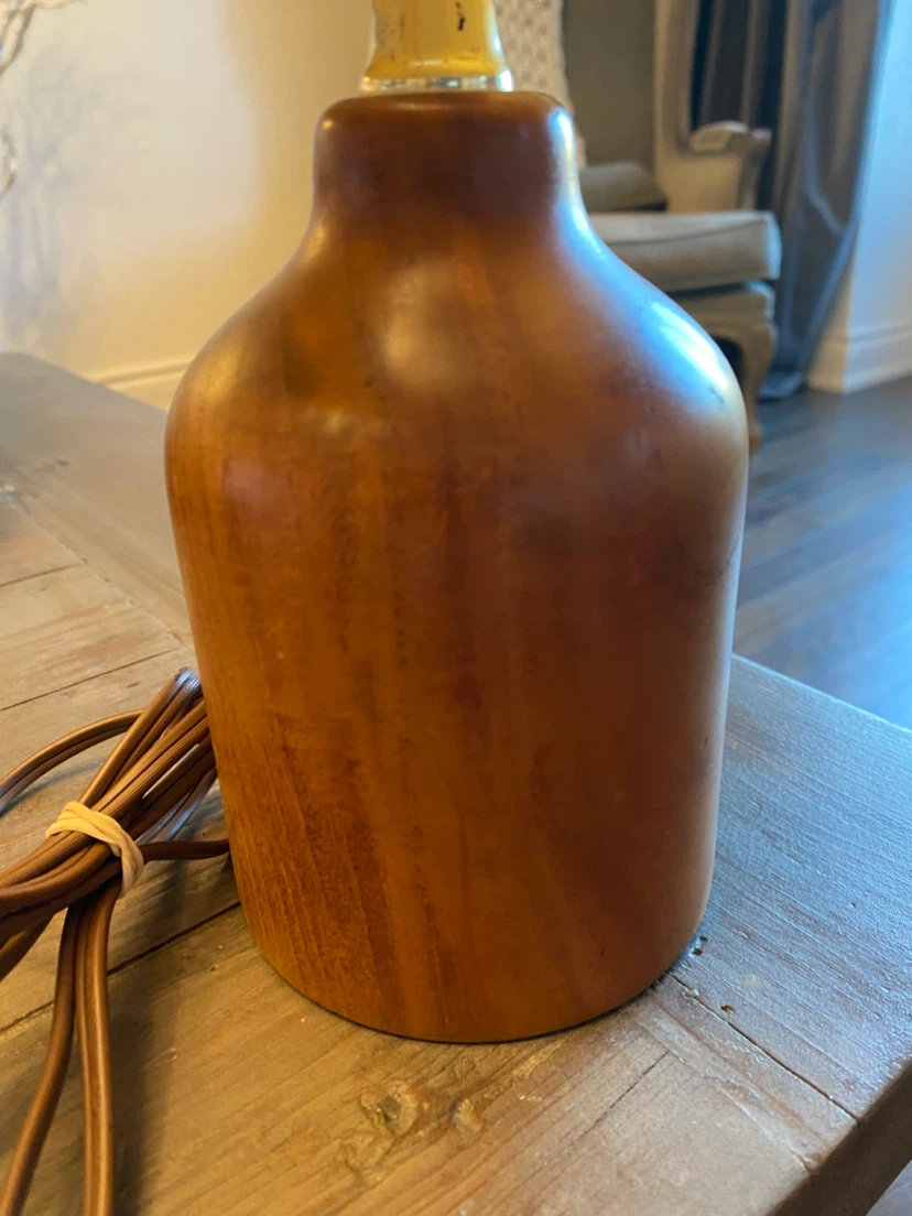 Vintage MCM  Teak Wood Table Lamp - photo 3