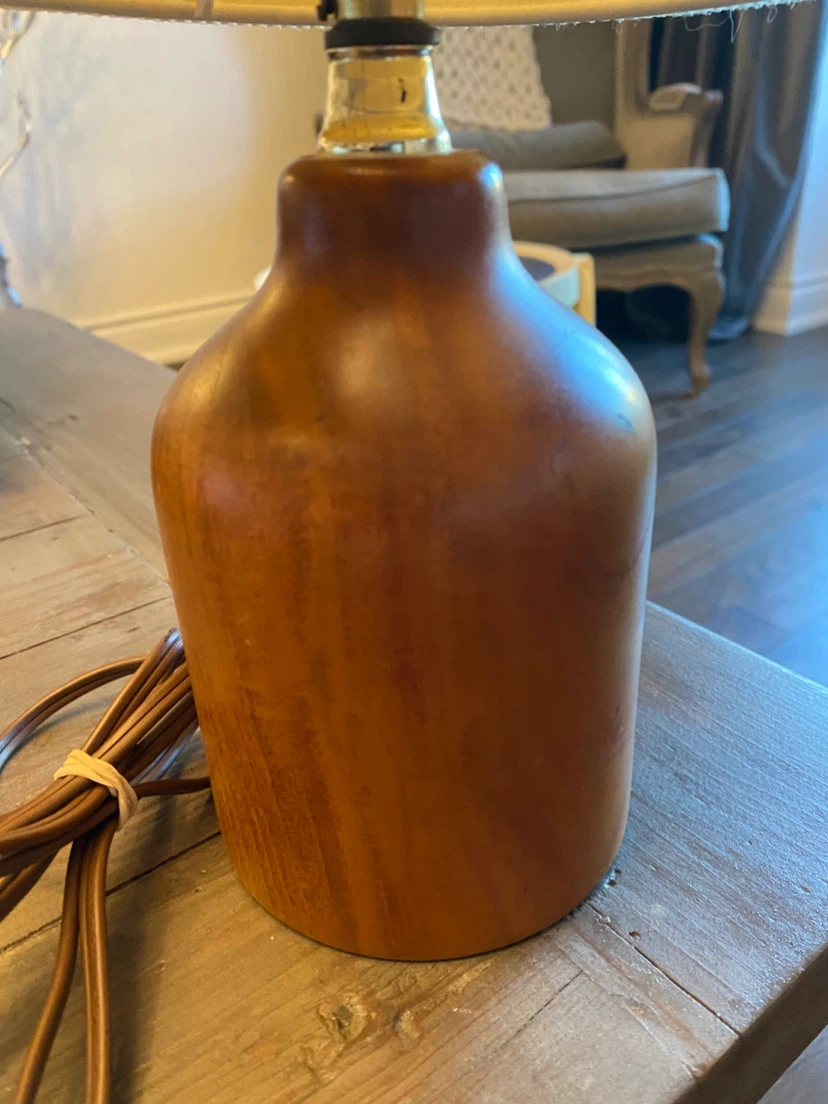 Vintage MCM  Teak Wood Table Lamp - photo 4