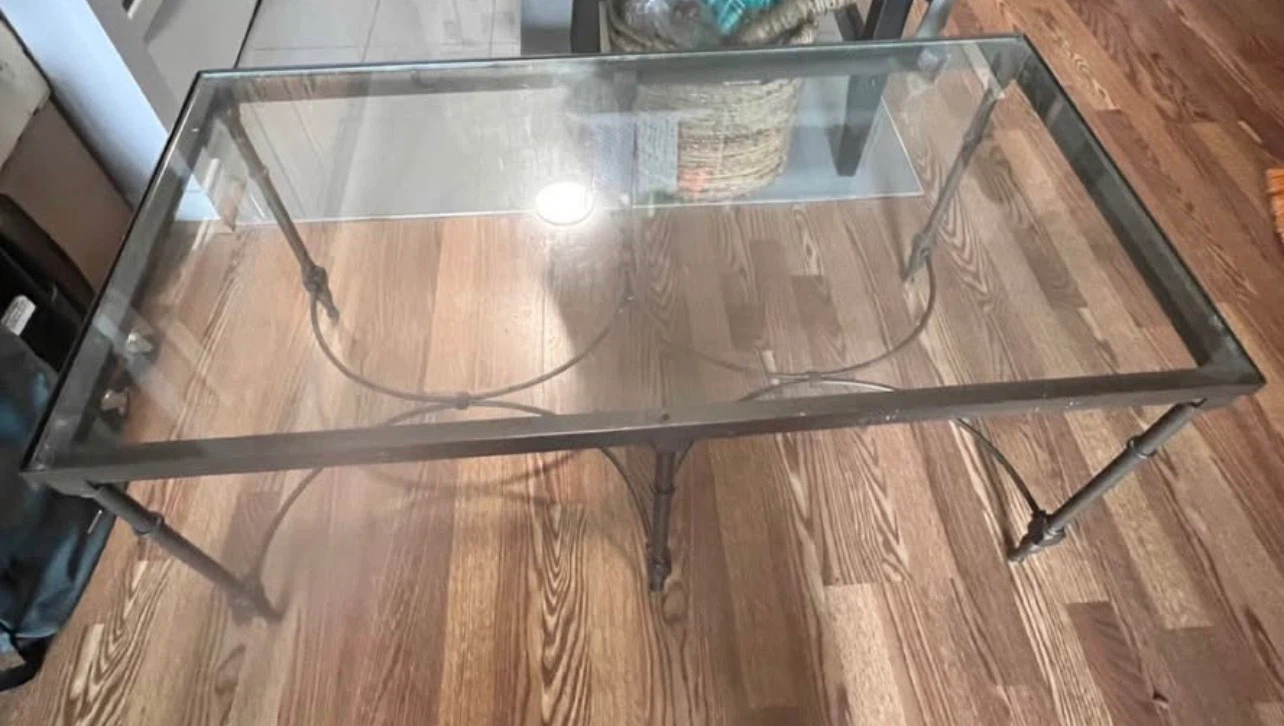Metal and Glass Coffee Table