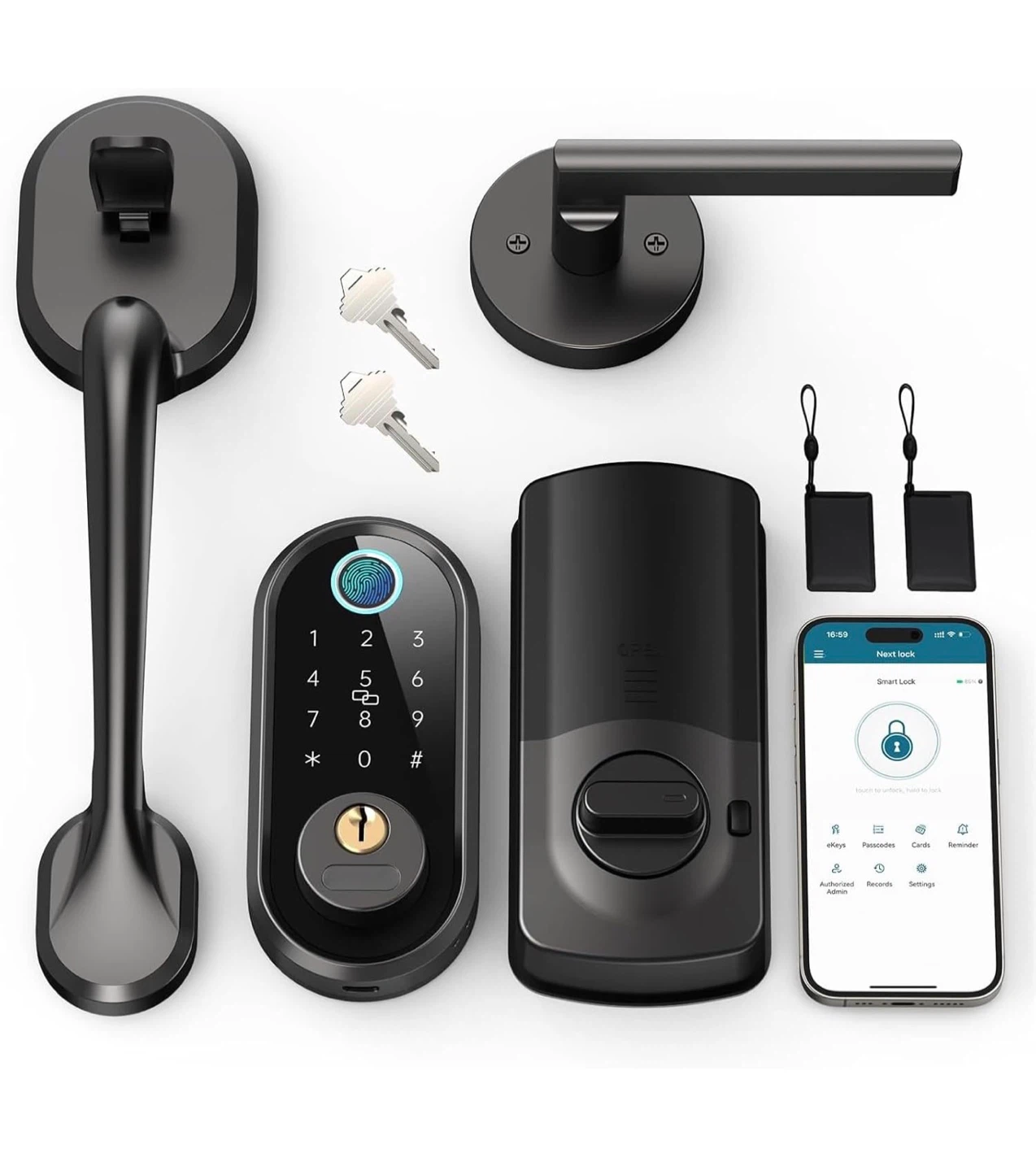 Keyless Entry Door Lock with Handle Set, Firstriver Fingerprint