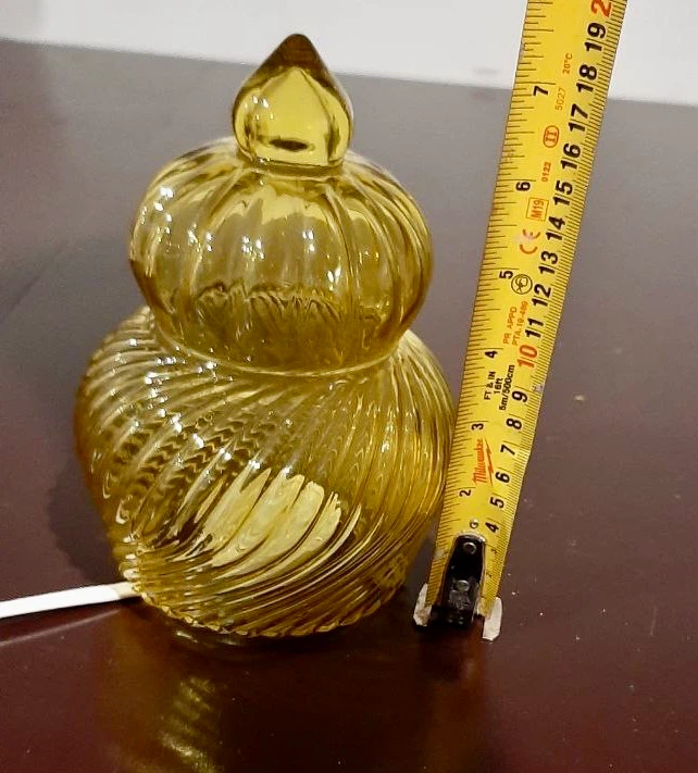 Amber Swirl Glass Table Lamp