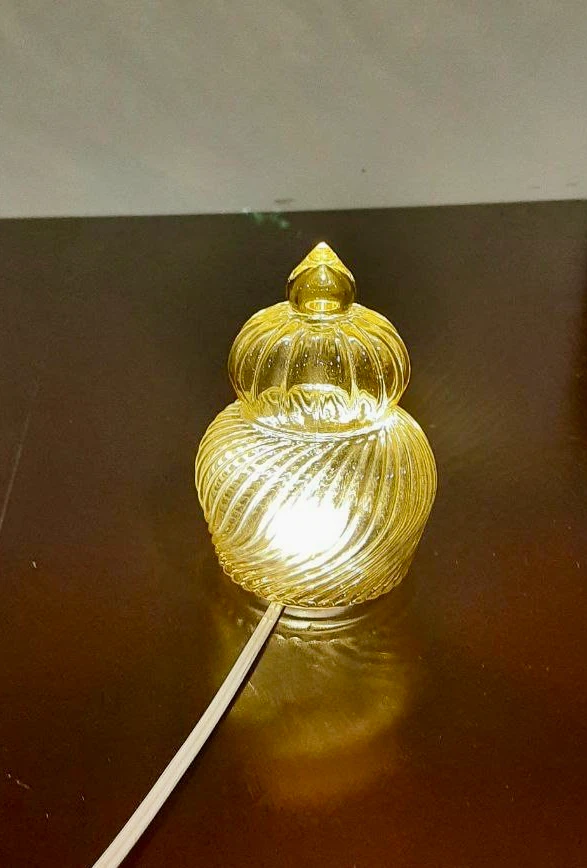 Amber Swirl Glass Table Lamp - photo 3