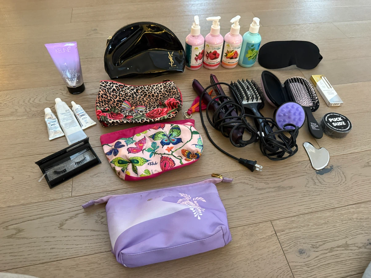 Hair straightener lotions cosmetic bags brush $25 - photo 2