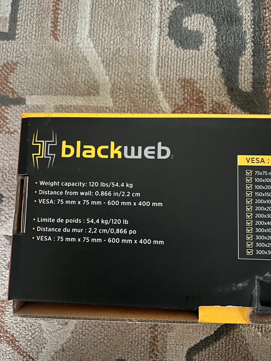 Blackweb Fixed TV Wall Mount 50-86 inch