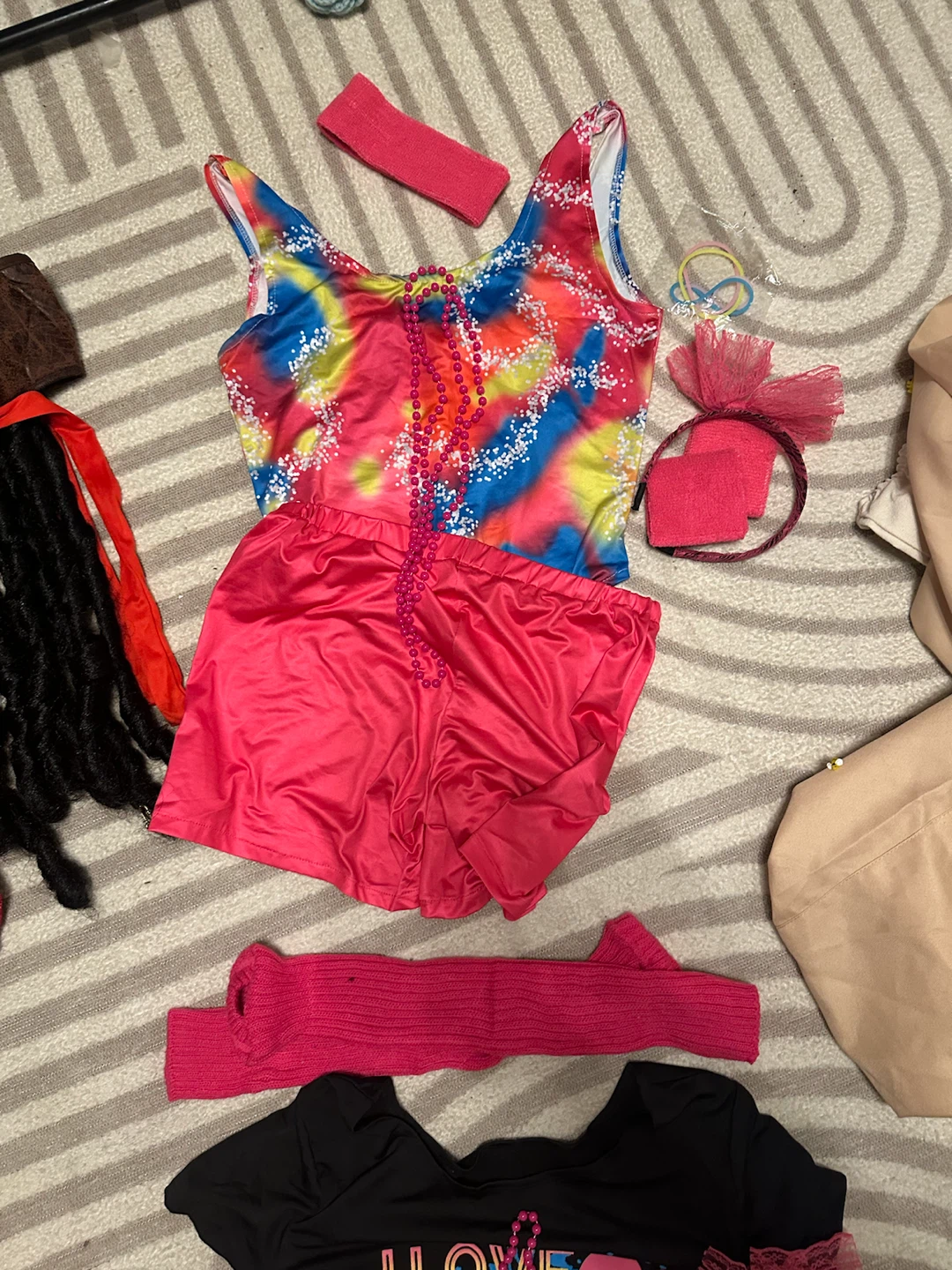 Assorted 80s Costume Accessories and Flamingo Suit - photo 4