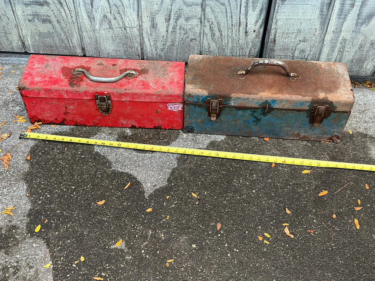 Two Vintage Metal Toolboxes !