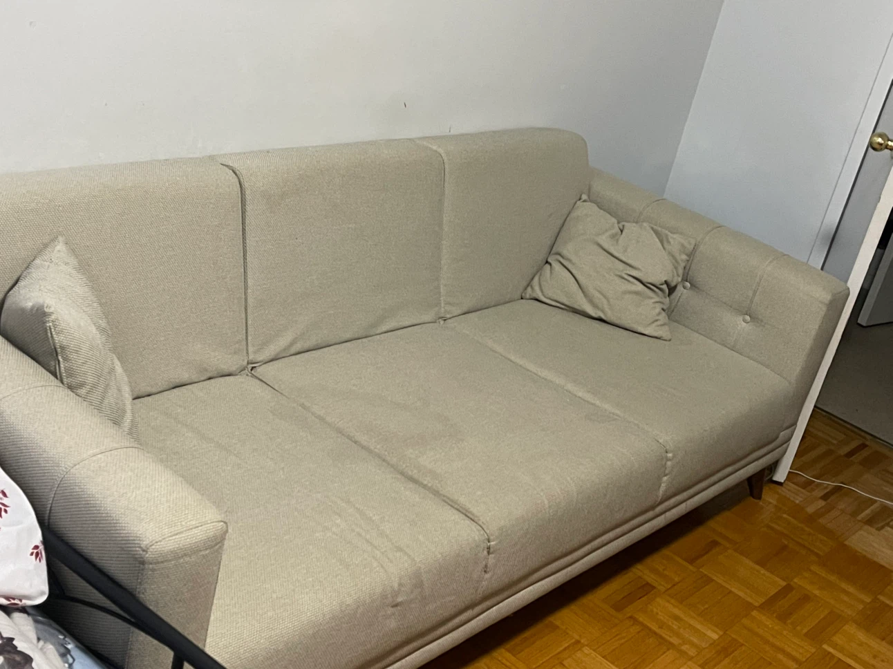 Beige Three-Seater Sofa