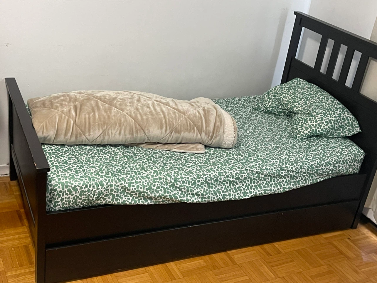 Black single bed frame with storage - photo 2