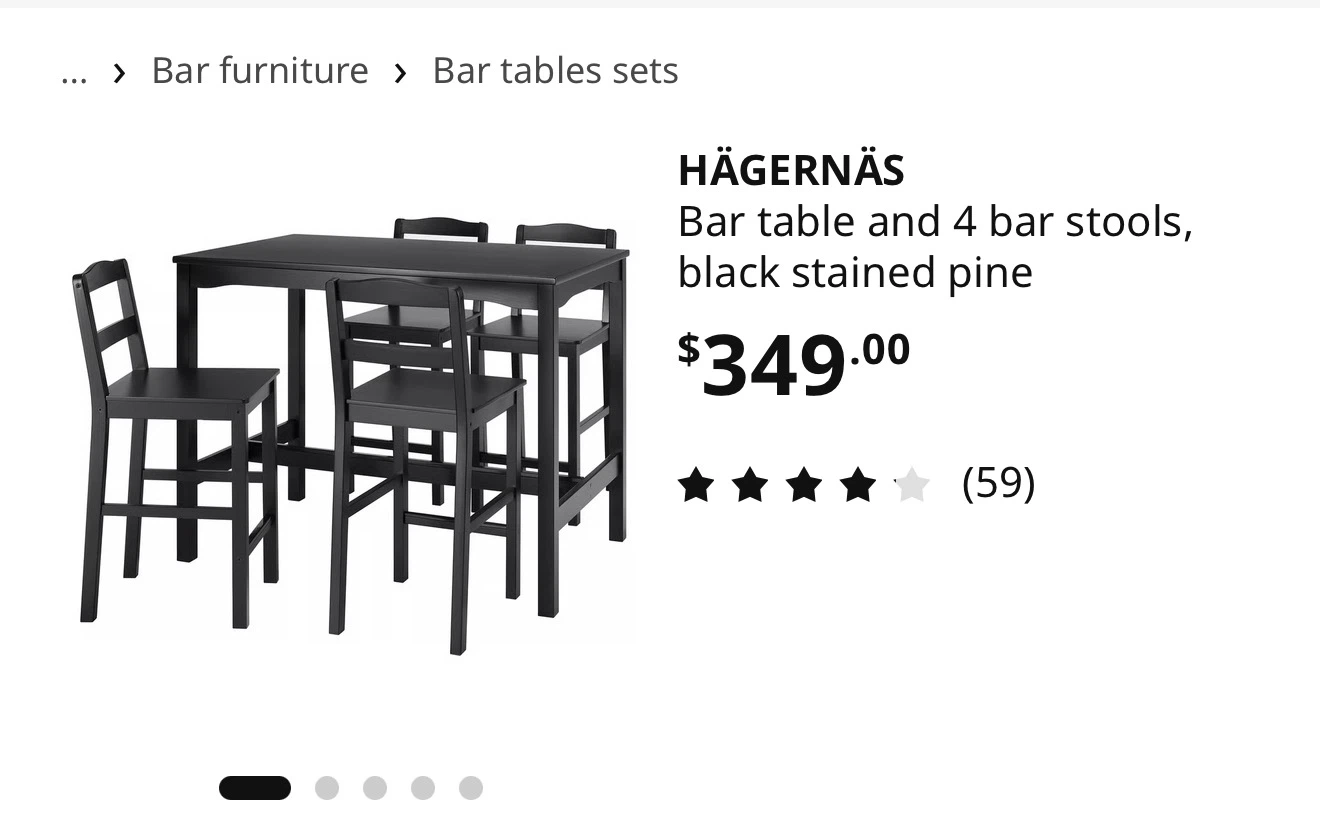 IKEA Hägernäs Bar Stools x4 - Black - NO TABLE!! - photo 2