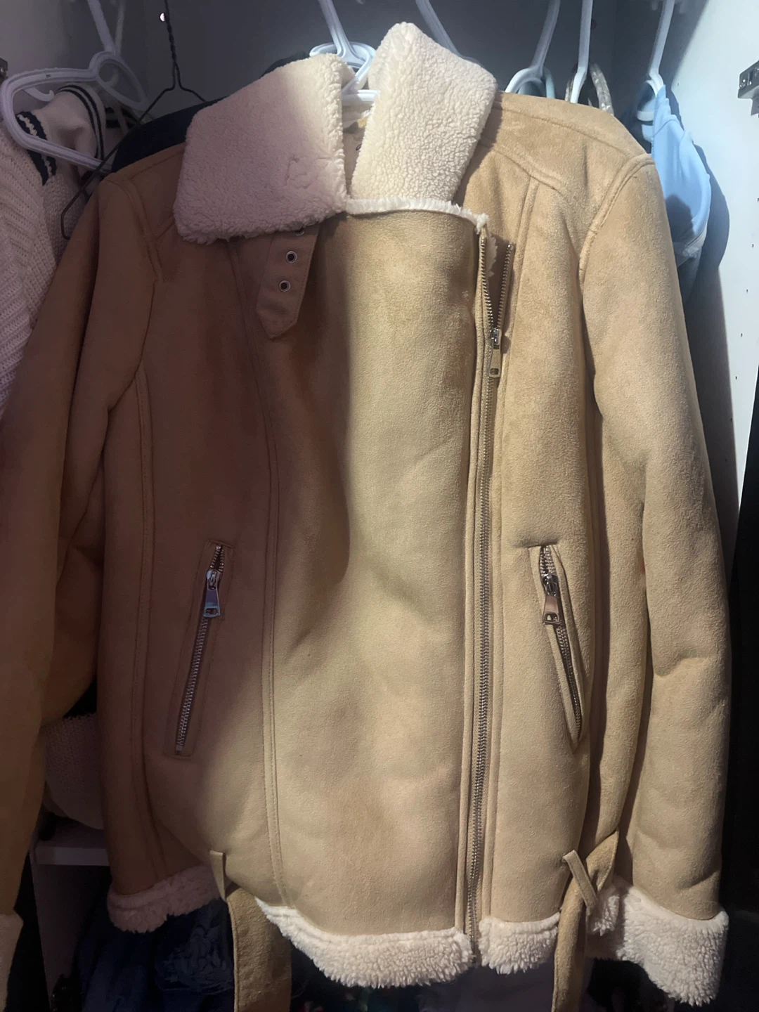 Garage Faux Suede Sherpa Jacket
