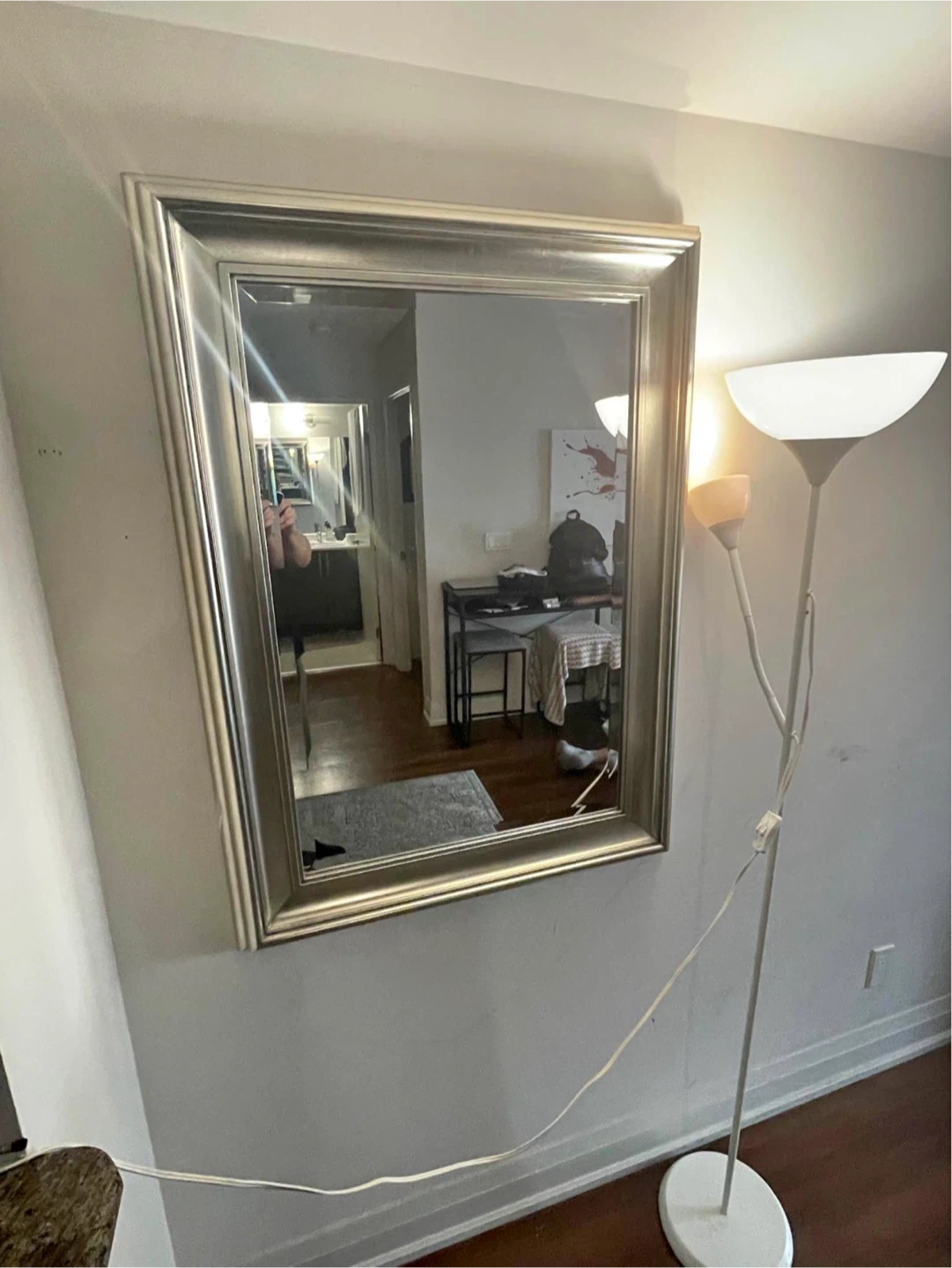 Wall Mirror with Silver Frame