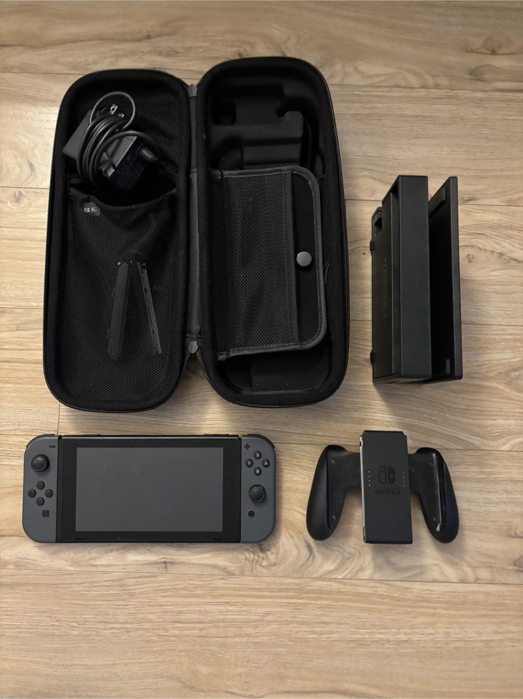 Nintendo Switch 1 console with carry case and accessories