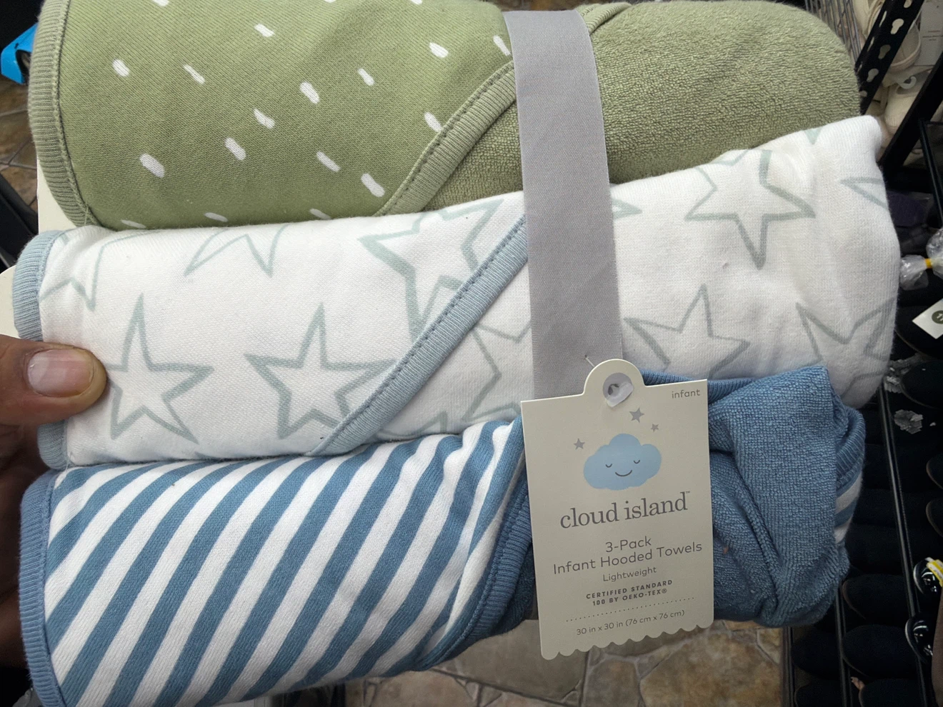Cloud Island 3-Pack Infant Hooded Towels