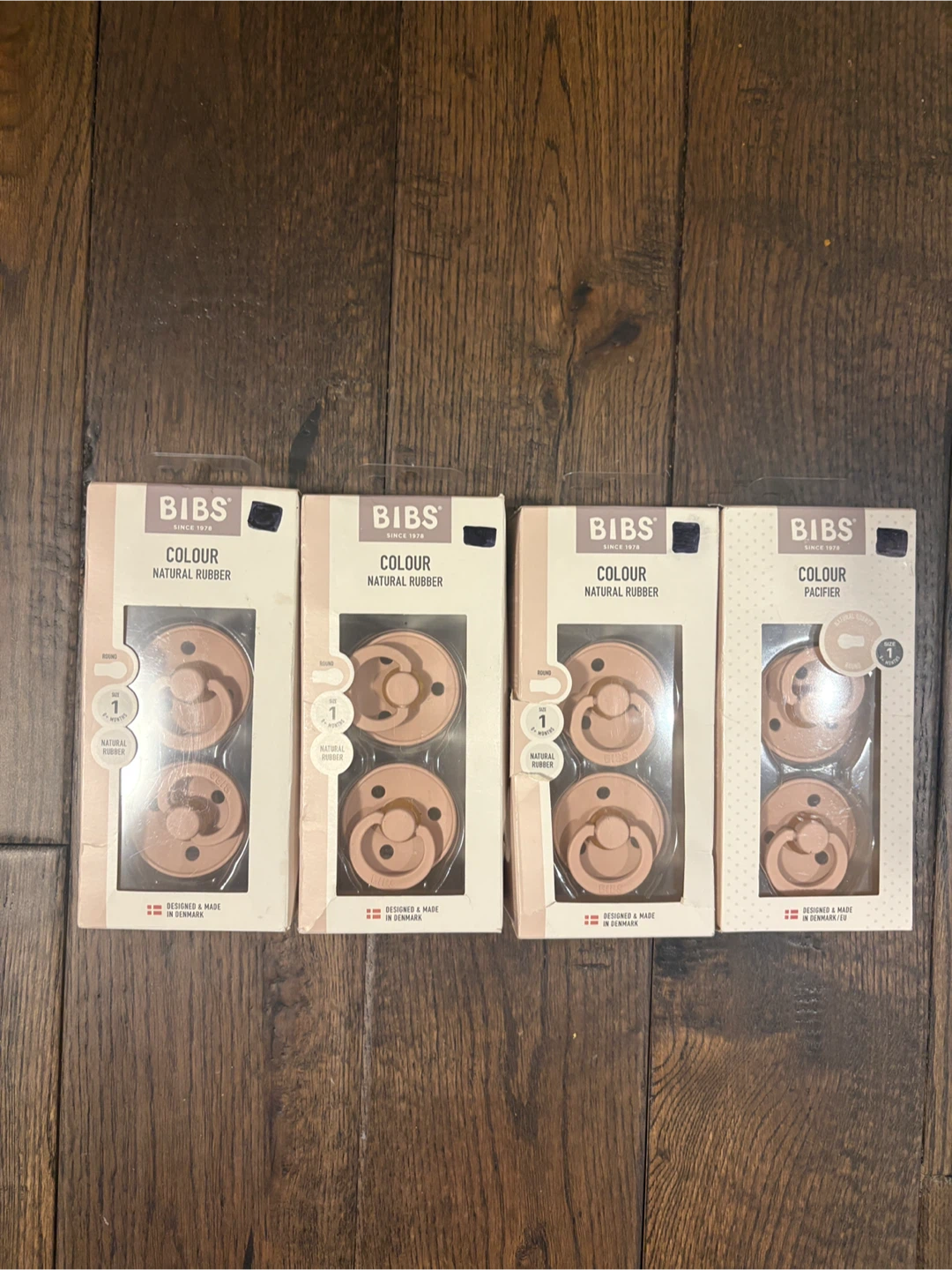 Bibs Round Tip Blush Baby Pacifiers Size 1 (0+ Months) Brand New