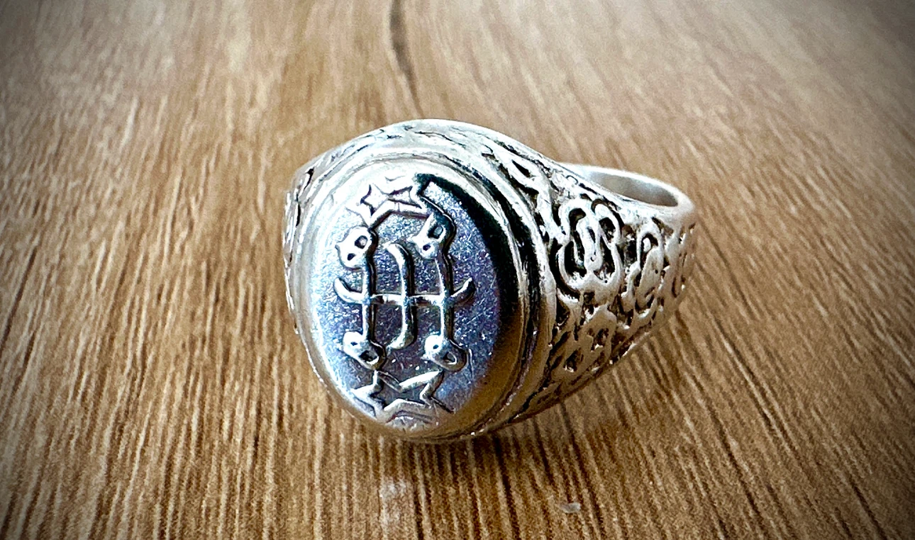 Gothic Signet Silver Ring Tested 925 - photo 2
