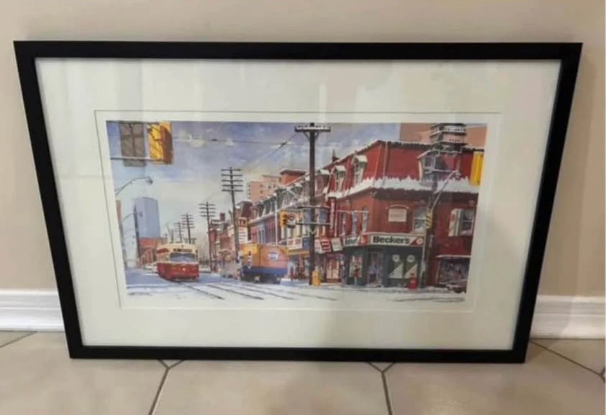B LIASKAS Toronto Streetcar 501 Neville park Framed Print