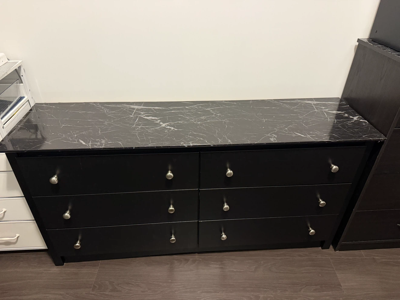Six-Drawer Black Dresser