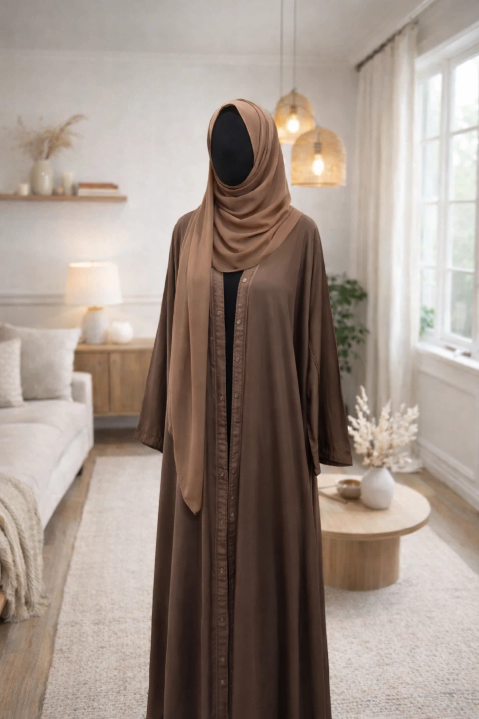 Brown Button-Down Abaya