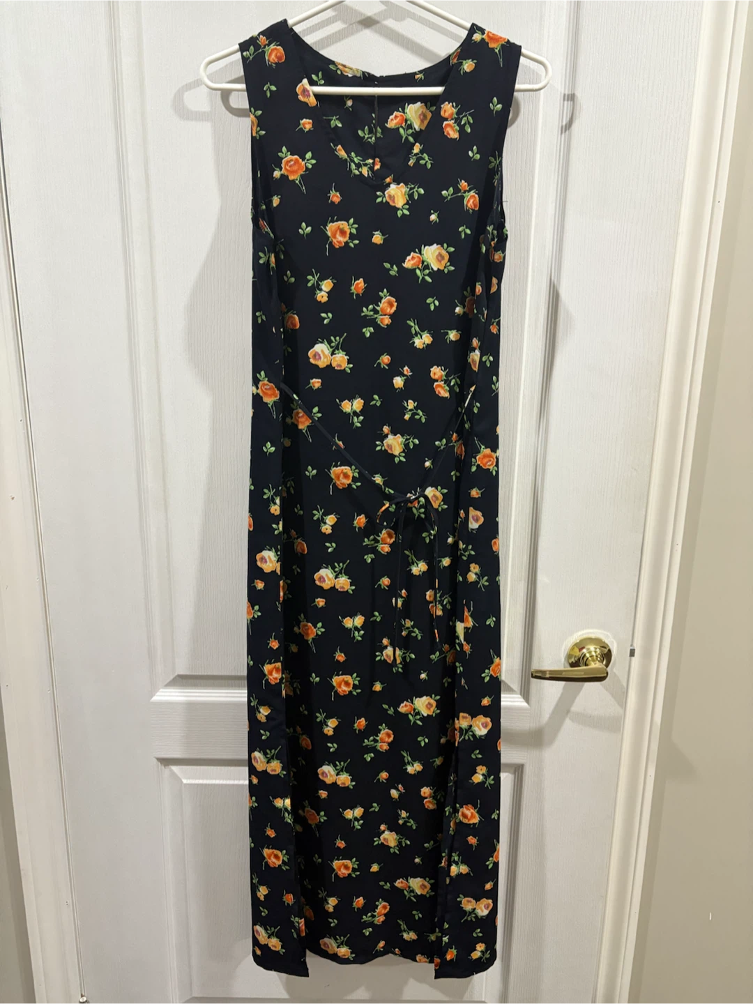 Floral Sleeveless Midi Dress M