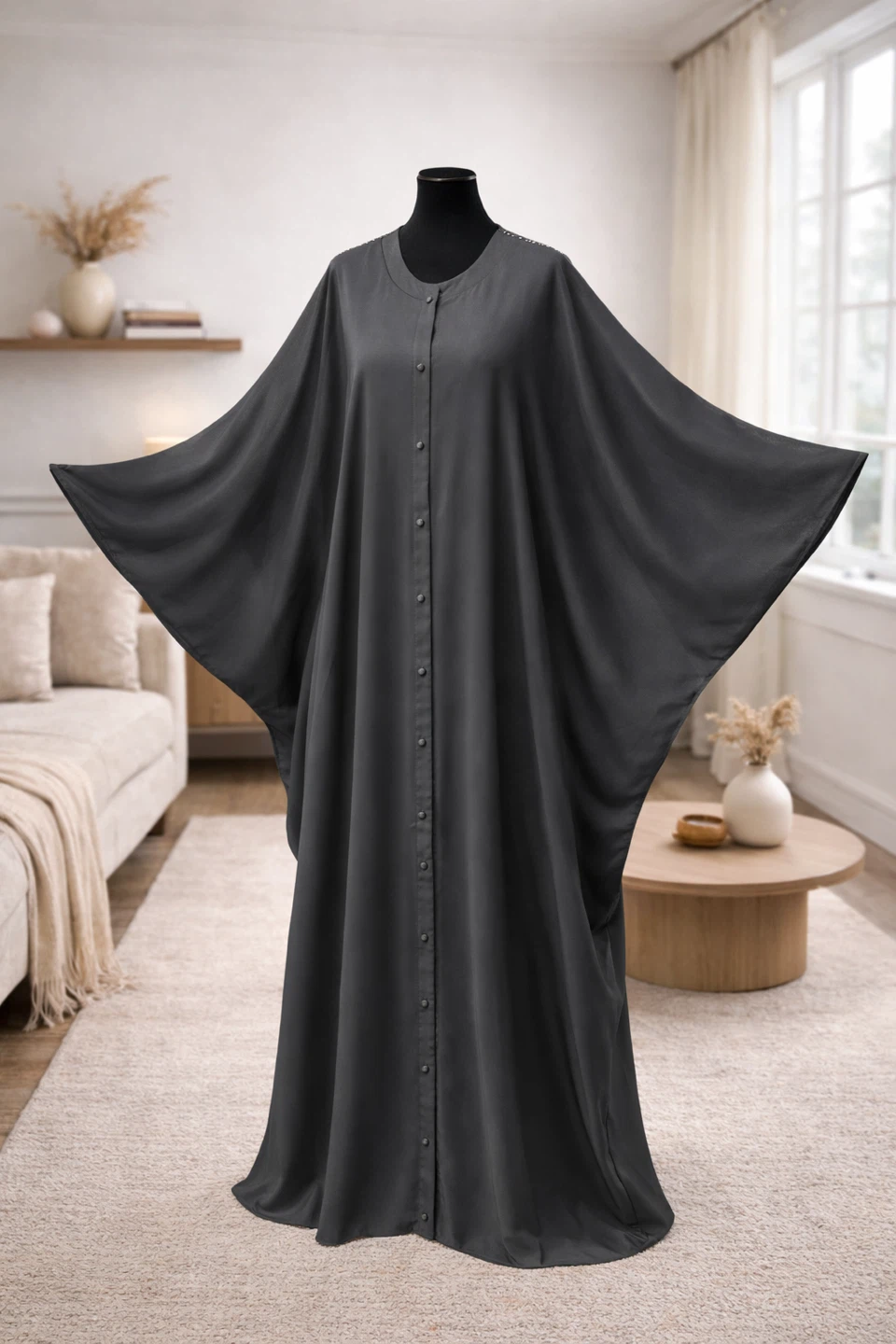 Dark grey kaftan abaya - photo 2