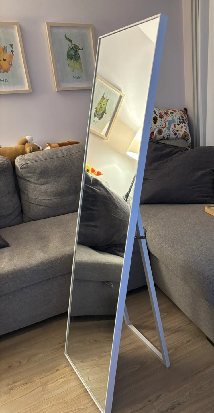 White IKEA Knapper Floor Mirror