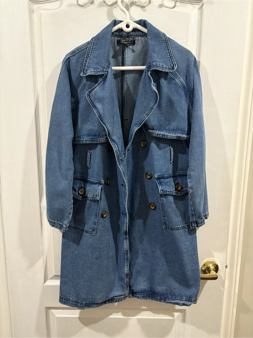 Forever 21 Contemporary Denim Trench Coat