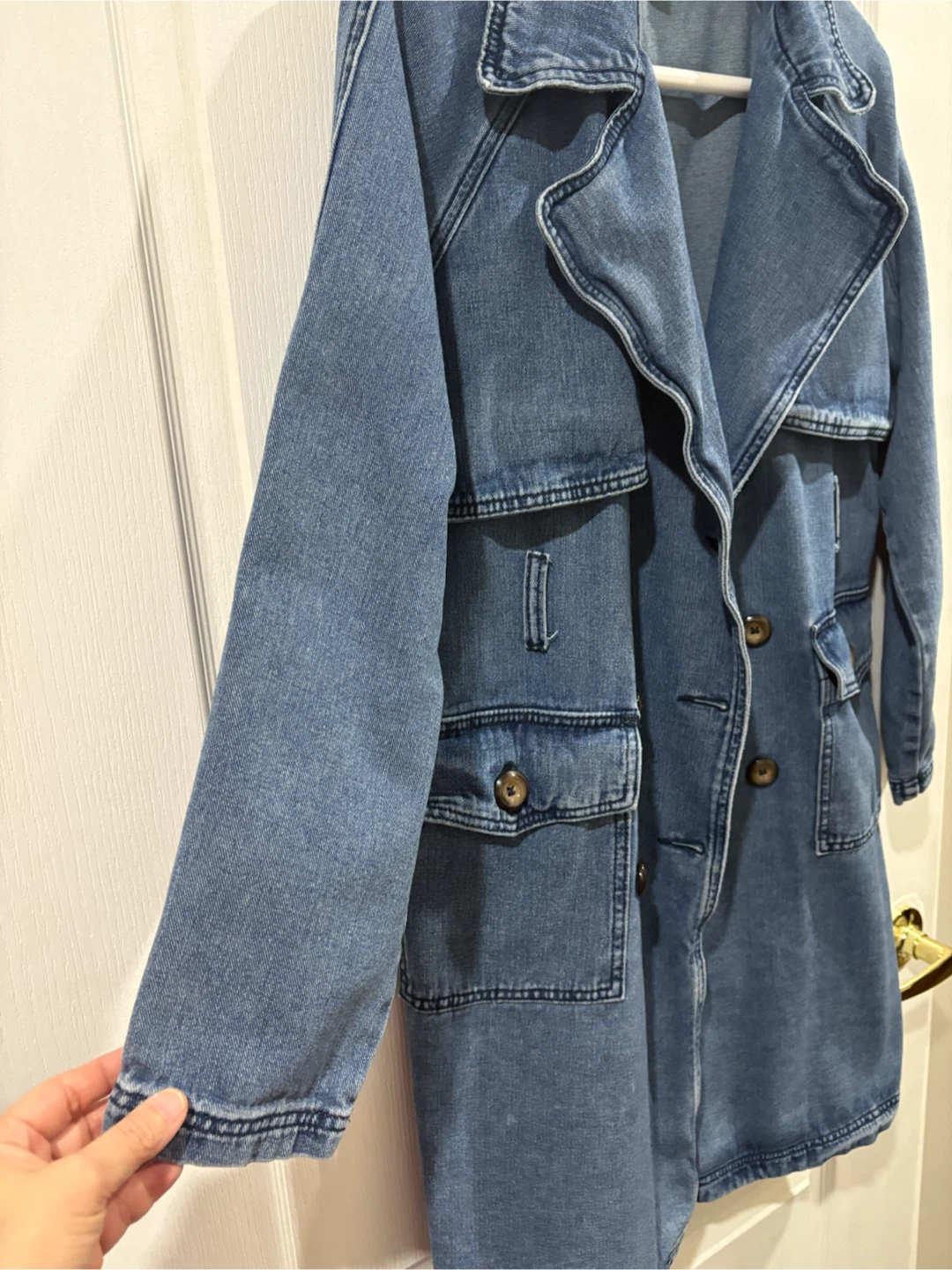 Forever 21 Contemporary Denim Trench Coat - photo 4