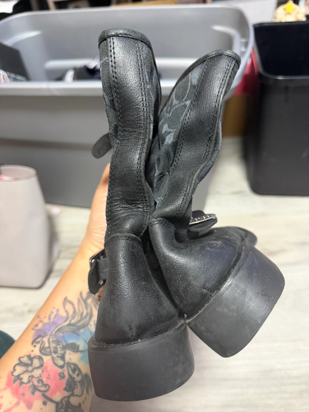 Coach Signature Buckle Boots Black - photo 2