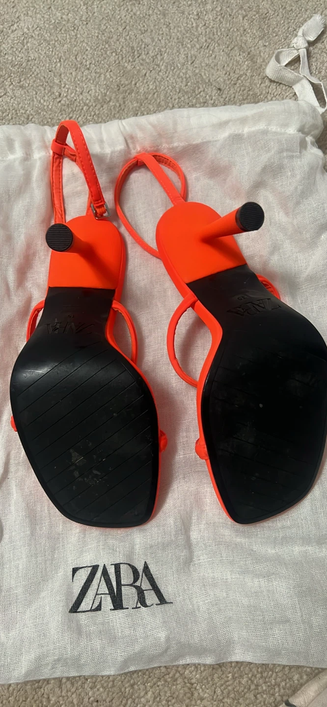 Zara Neon Orange Heeled Sandals - photo 2