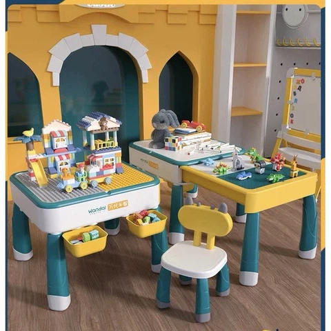 Wandal Kids Building Block Activity Table and Chair Set