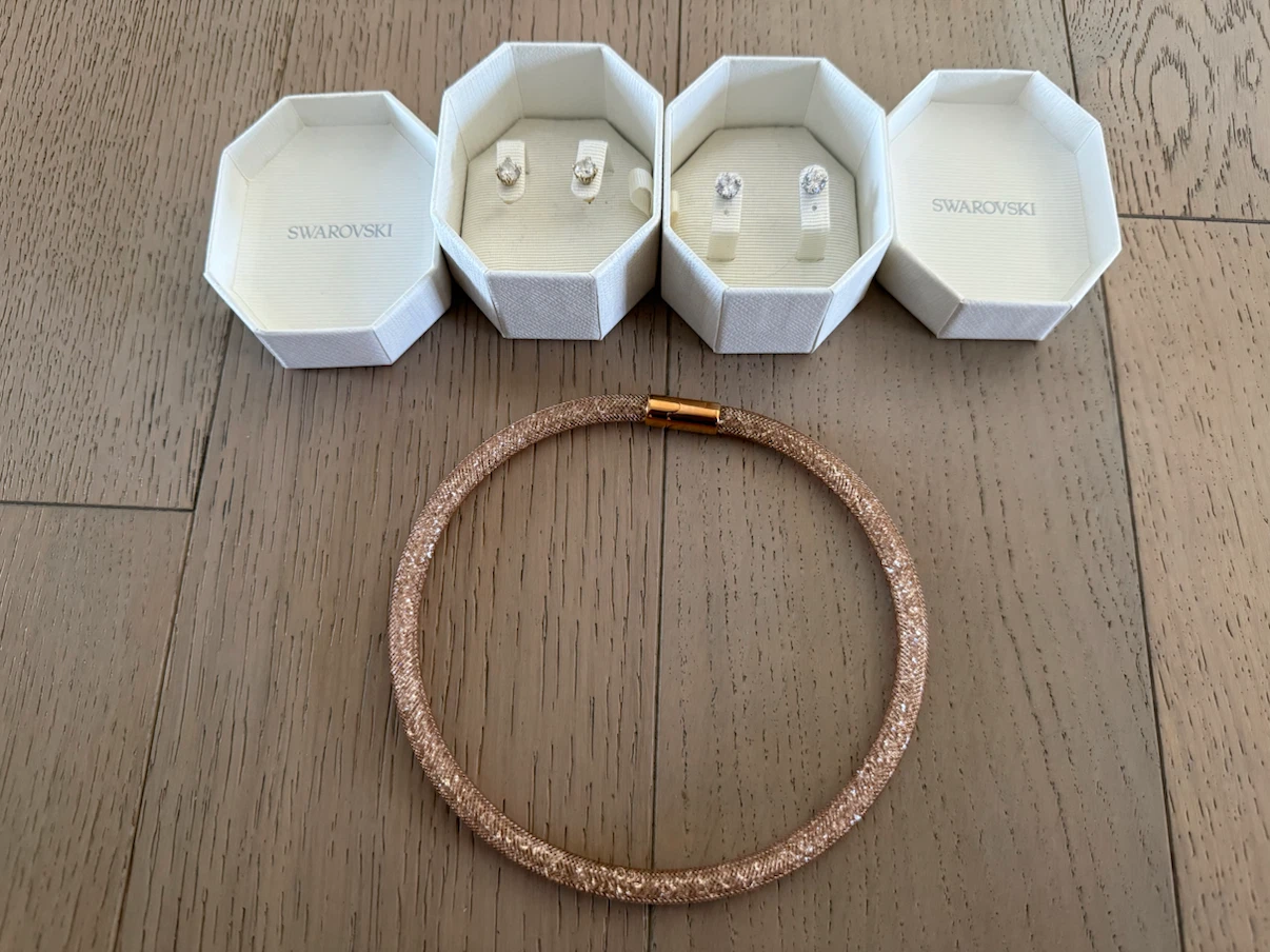 SWAROVSKI - jewelry bundle - stud earrings & bracelet / necklace - photo 2