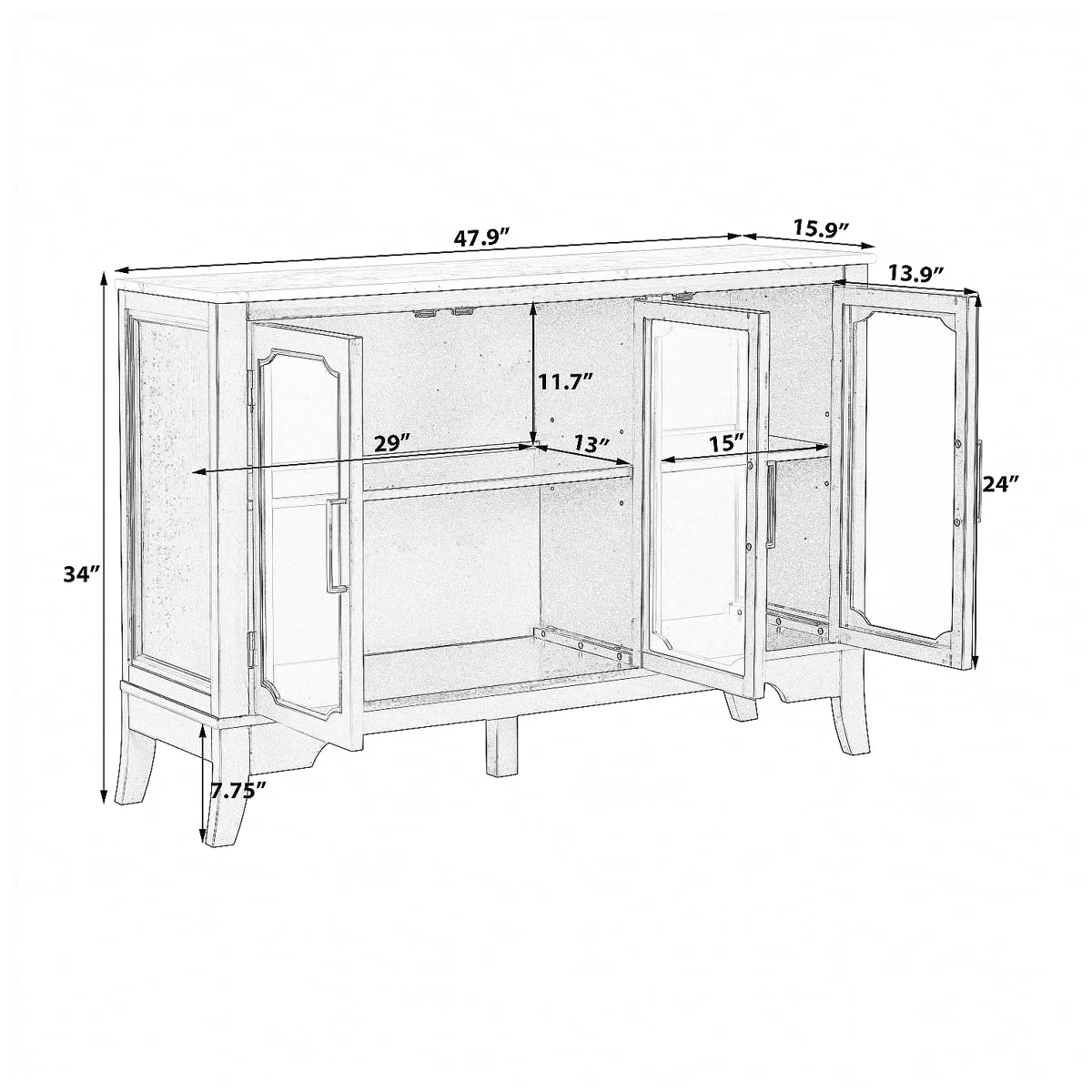 White Storage Cabinet with Faux Marble Top - photo 5