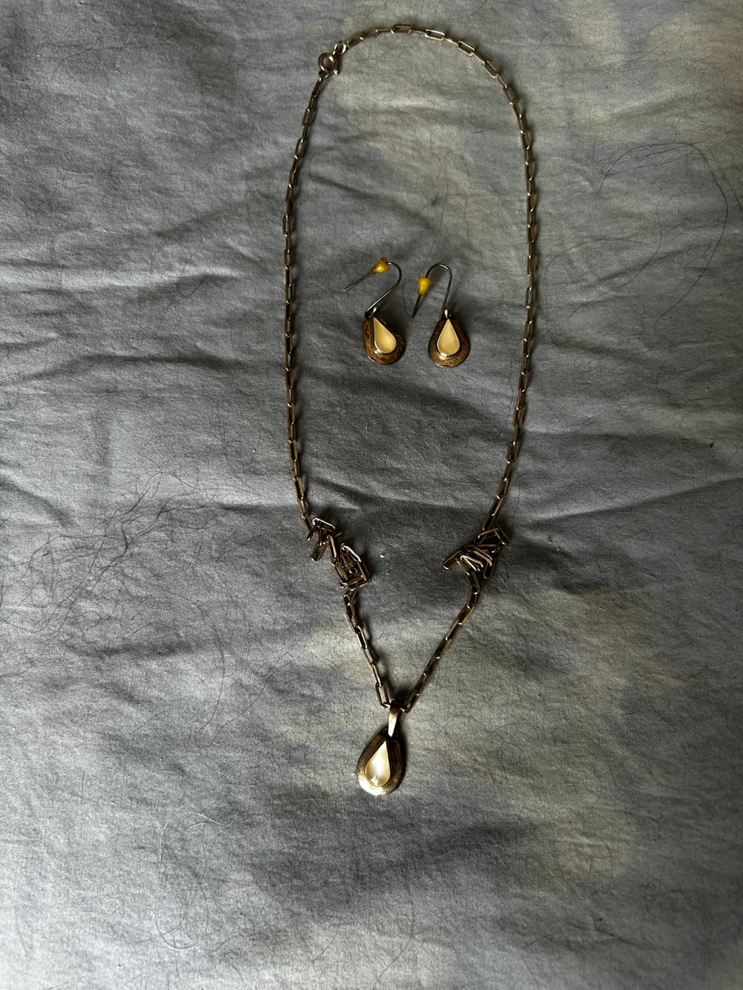 950 Silver Teardrop Necklace and Earring Set - photo 2