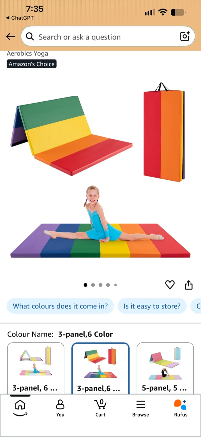 BNIB 3-Panel Folding Gymnastics Mat