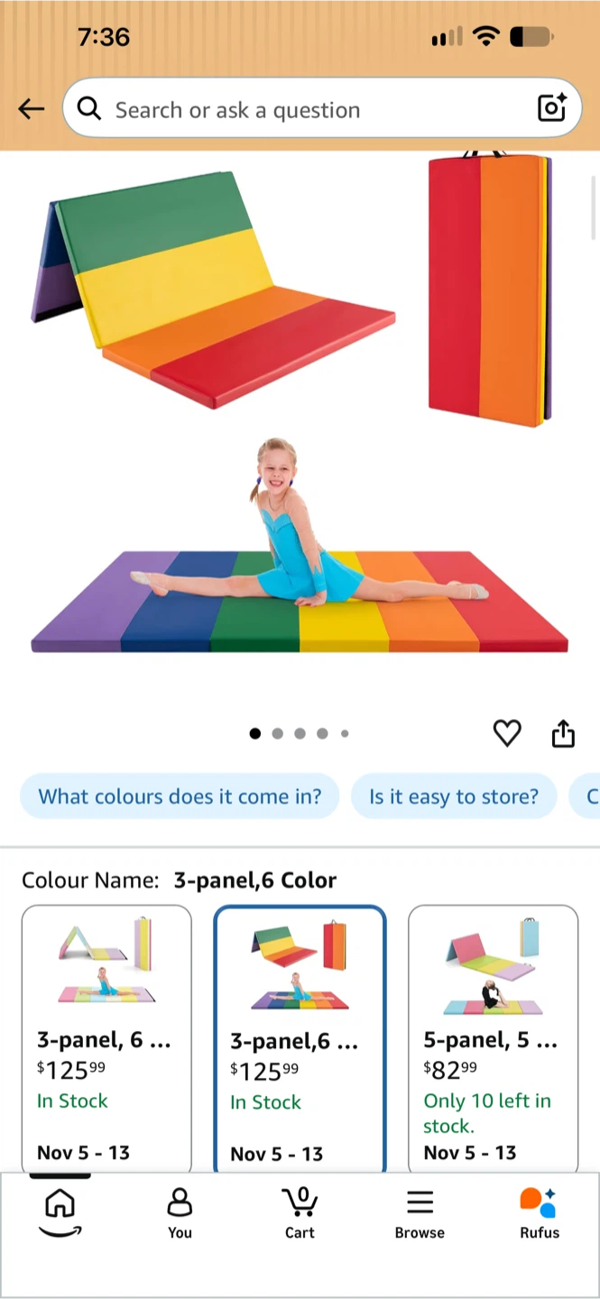 BNIB 3-Panel Folding Gymnastics Mat - photo 2
