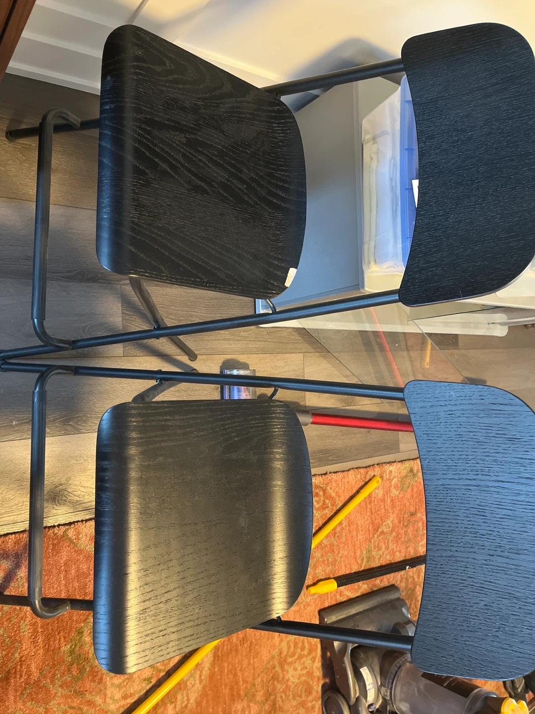 Set of Two Black Folding Chairs
